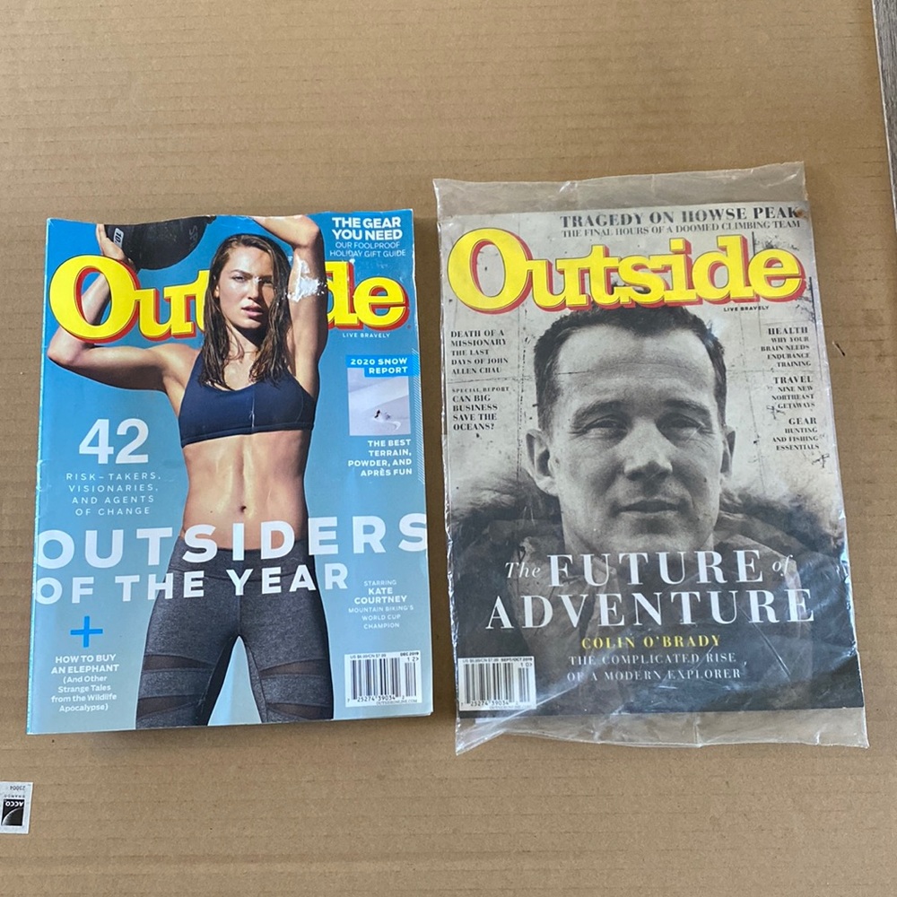 Bundle of 2 Outside magazines. One still in the package. Well kept,